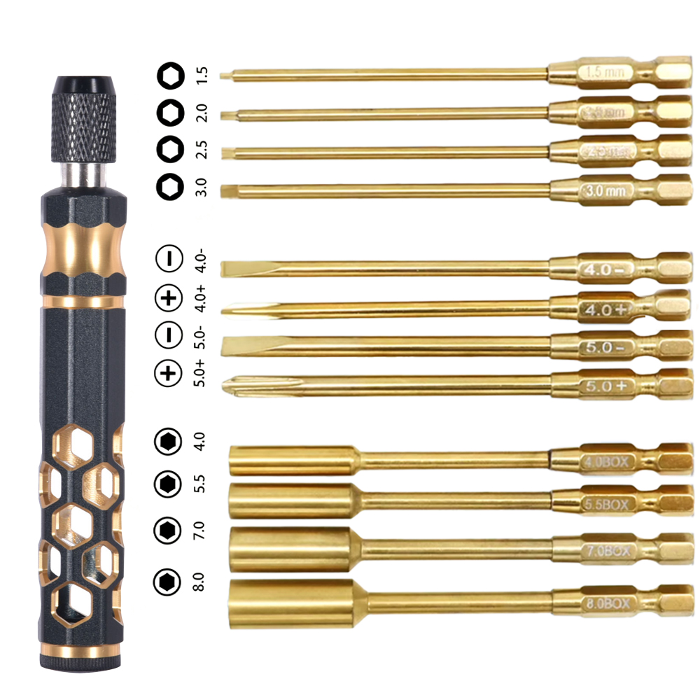 Rc Hobby Electric Screwdriver - Set di cacciaviti esagonali in metallo