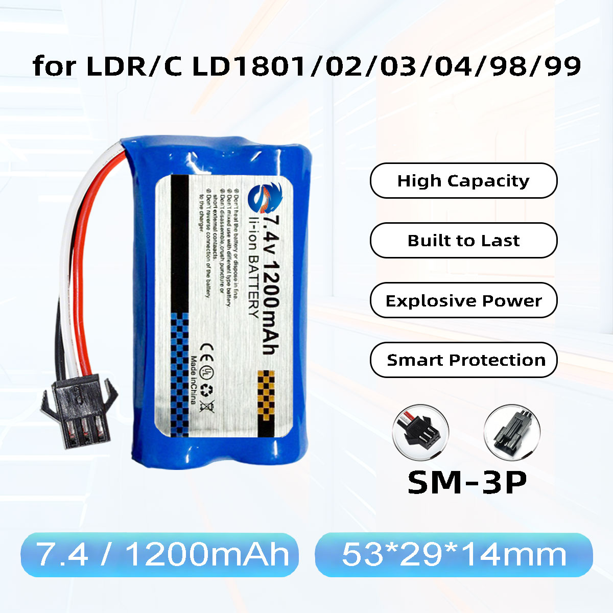 Hobby Zone Rc - Batteria Li-Ion Skymaker 2S 7.4V 1200mAh