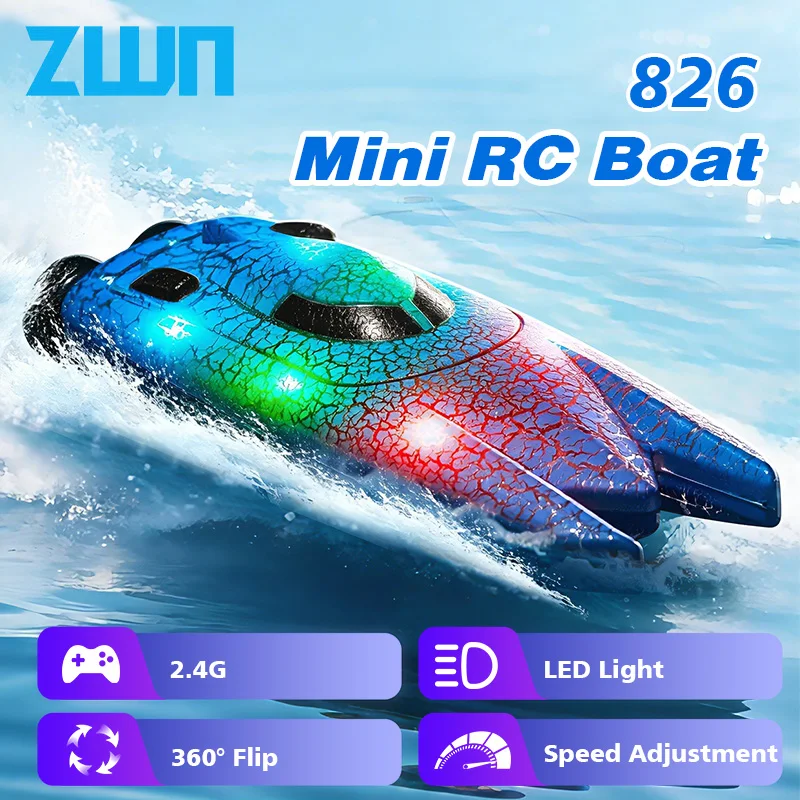 Rc Hobby Grade Boat - Mini Barca RC 2.4G con Luci,