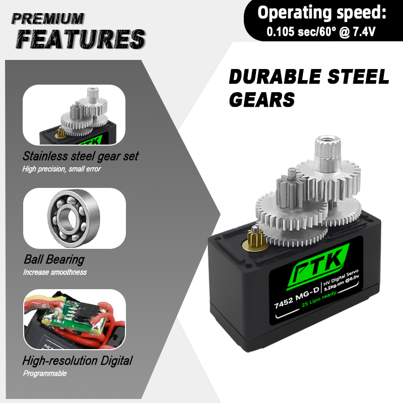 Servo Digitale PTK 7452 MG-D 9 - Servo Metal Gear recensione e prezzo